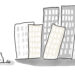 Vignetta di Pat Carra che ritrae un verme che guarda sbigottito un gruppo di grattacieli